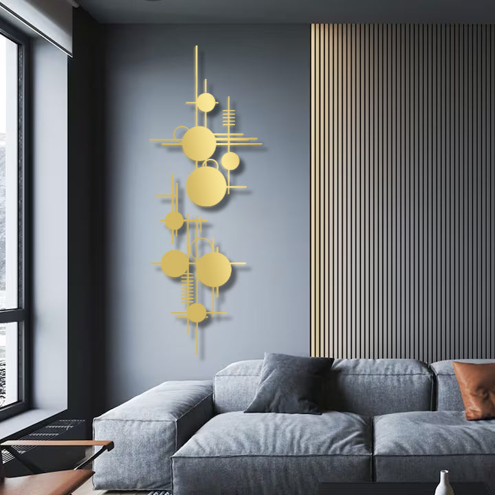 Minimalist Themed Geometric Metal Wall Decor