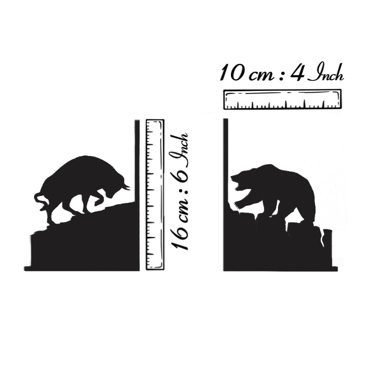 Bear vs Bull Figured Metal Book Holder