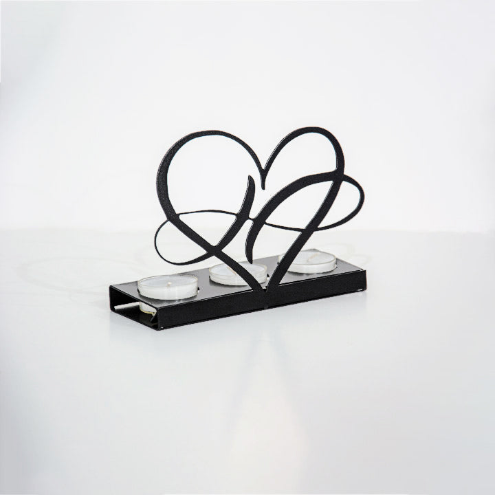 Eternal Heart and Love Symbol Metal Candle Holder