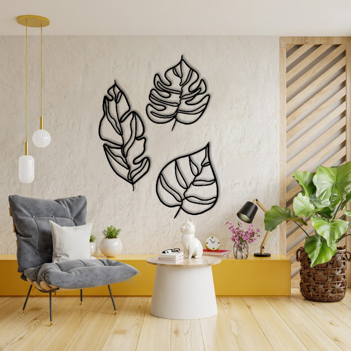 Tropical Palm Leaves Metal Wall Decor