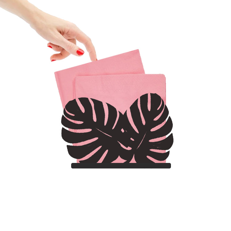 Palm Leaf Napkin Holder, Tropical Tree Leaf Patterned Napkin Holder