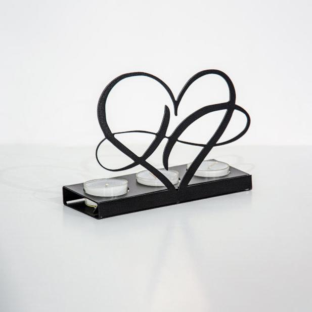 Eternal Heart and Love Symbol Metal Candle Holder