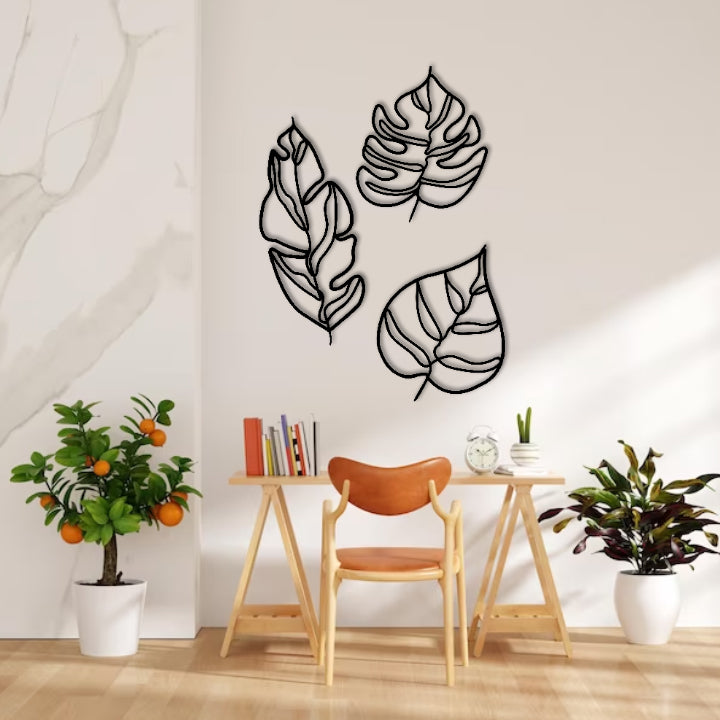 Tropical Palm Leaves Metal Wall Decor