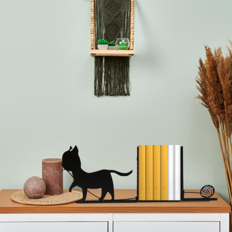 Naughty Cat Figurine Bookend Playing with String