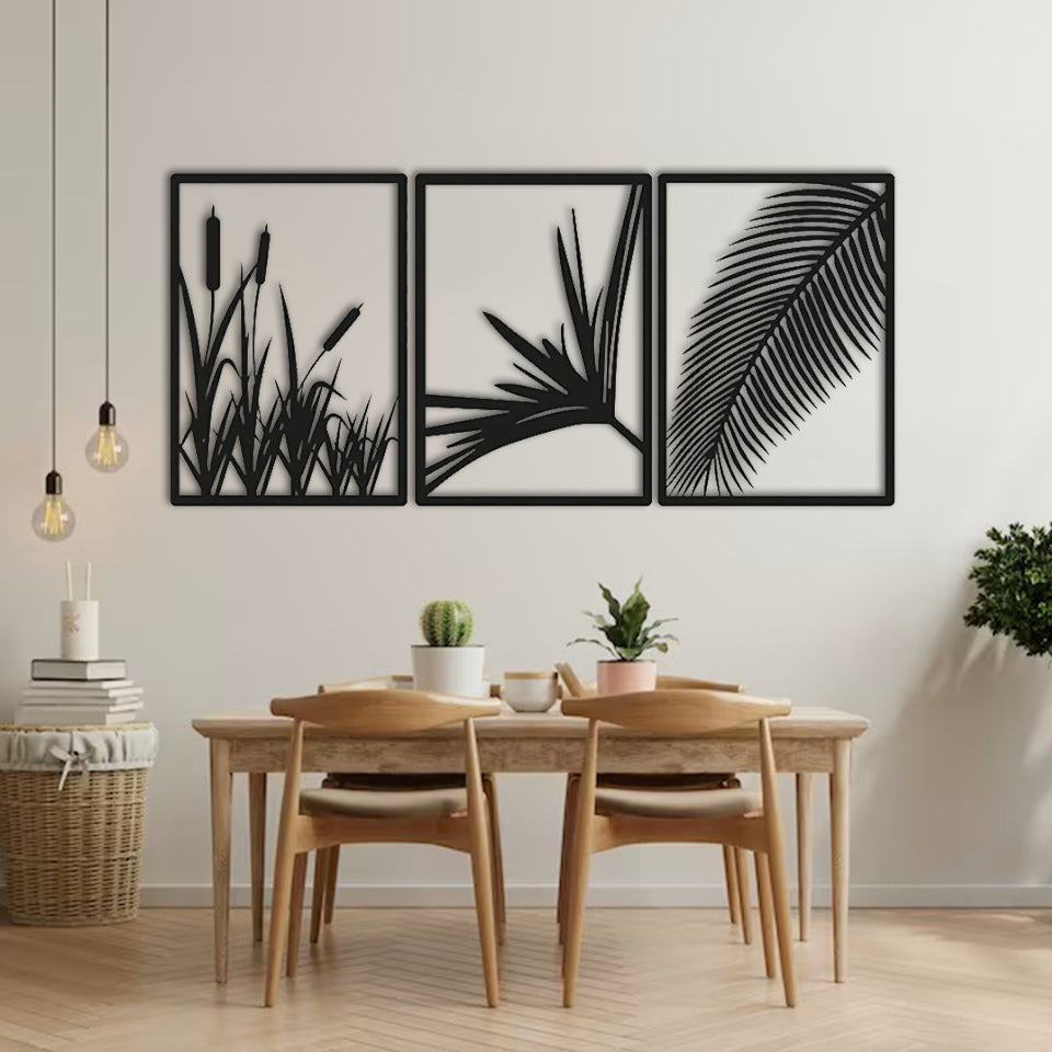 Plant and Leaves Wall Decor