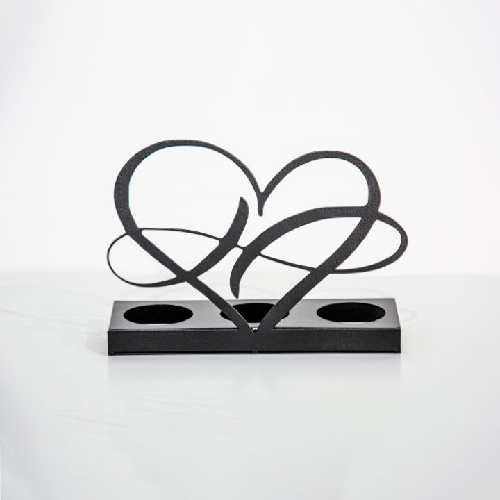 Eternal Heart and Love Symbol Metal Candle Holder
