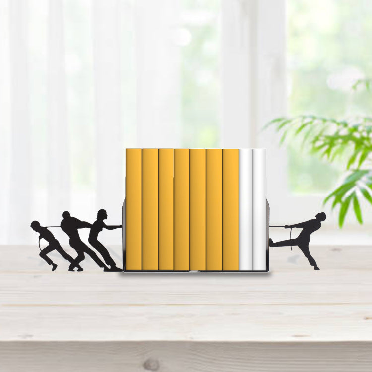 Conflict of Power Themed Metal Book Holder, Clash of Ideas Book Support
