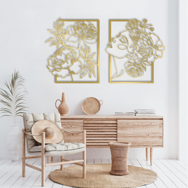 Flower and Woman Wall Decor