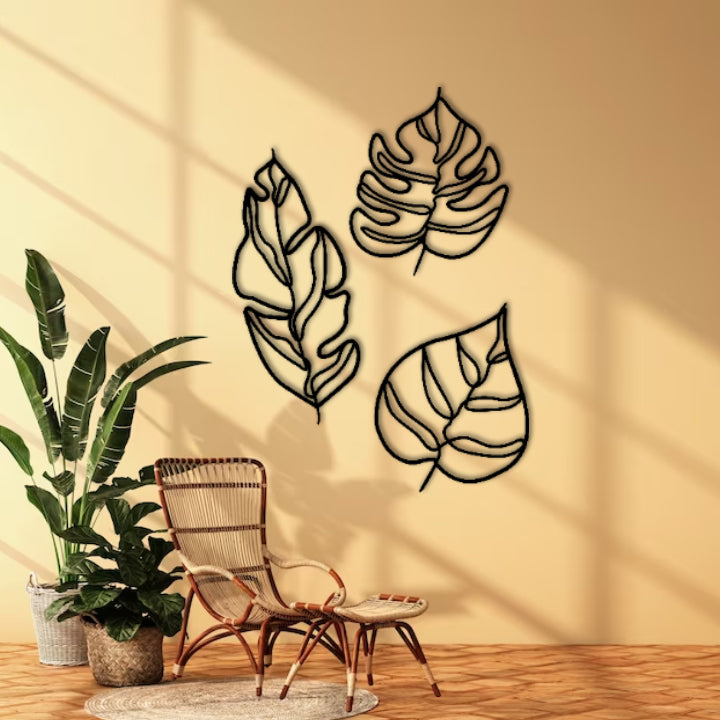Tropical Palm Leaves Metal Wall Decor