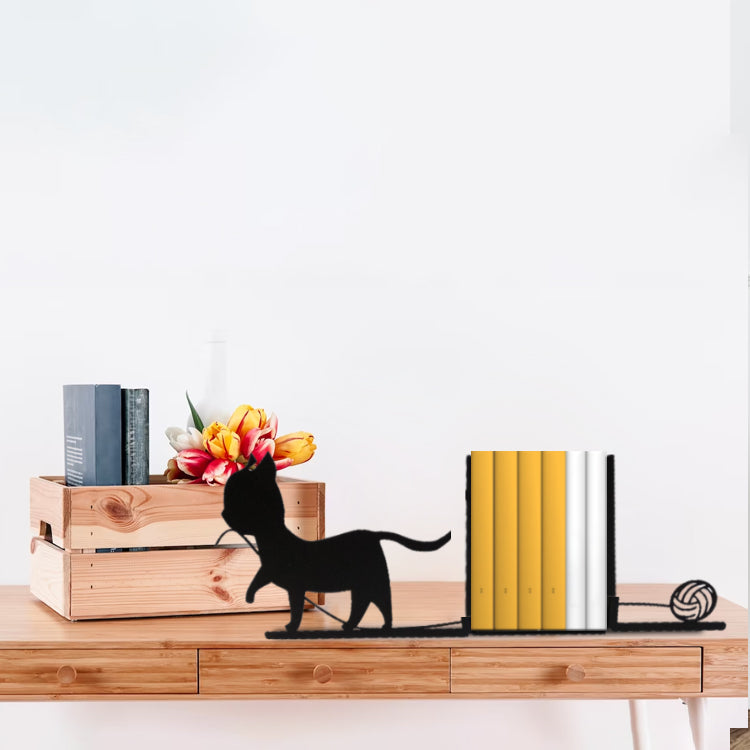 Naughty Cat Figurine Bookend Playing with String