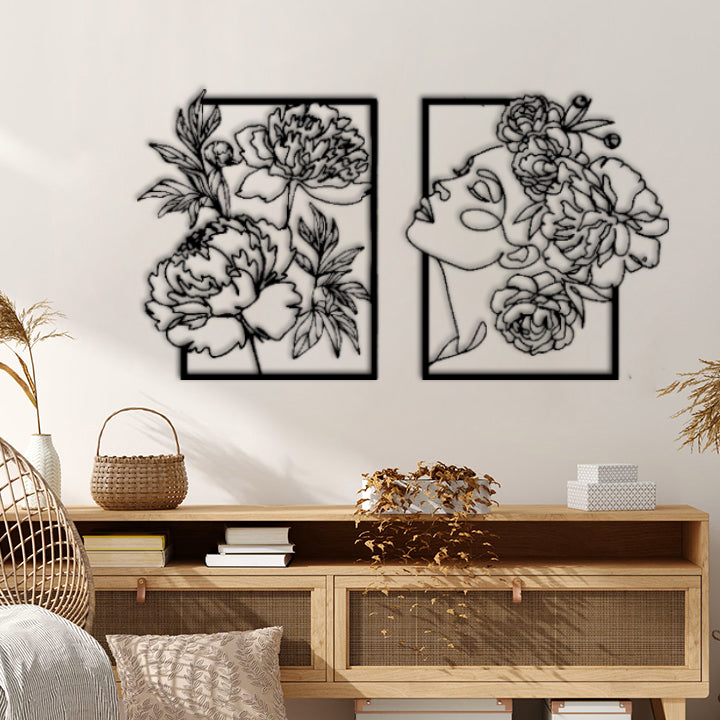 Flower and Woman Wall Decor