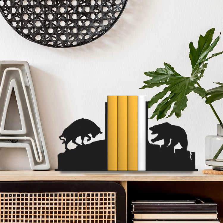 Bear vs Bull Figured Metal Book Holder