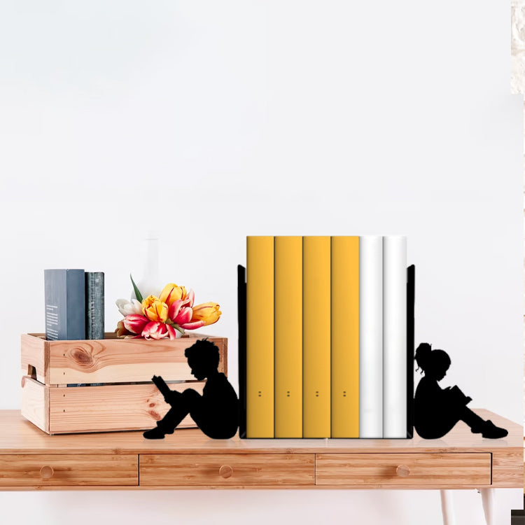 Metal Book Holder with Figured Child Reading Book