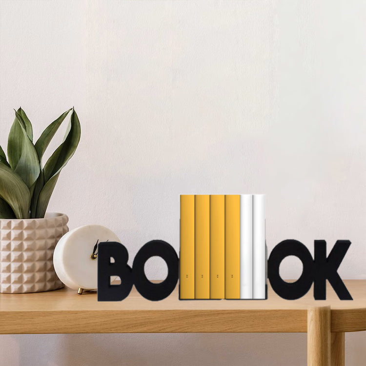 Metal Book Holder with Design “Book” Text Figured