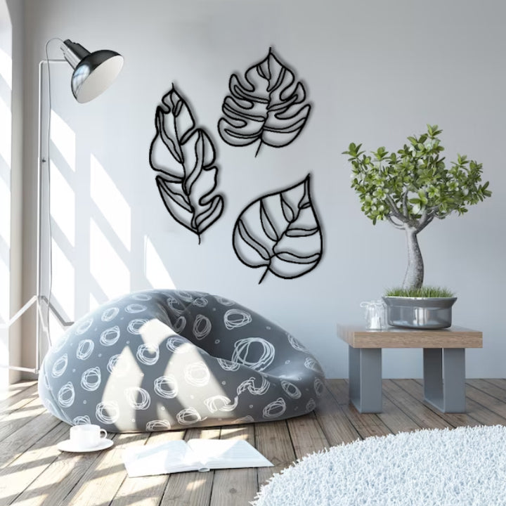 Tropical Palm Leaves Metal Wall Decor