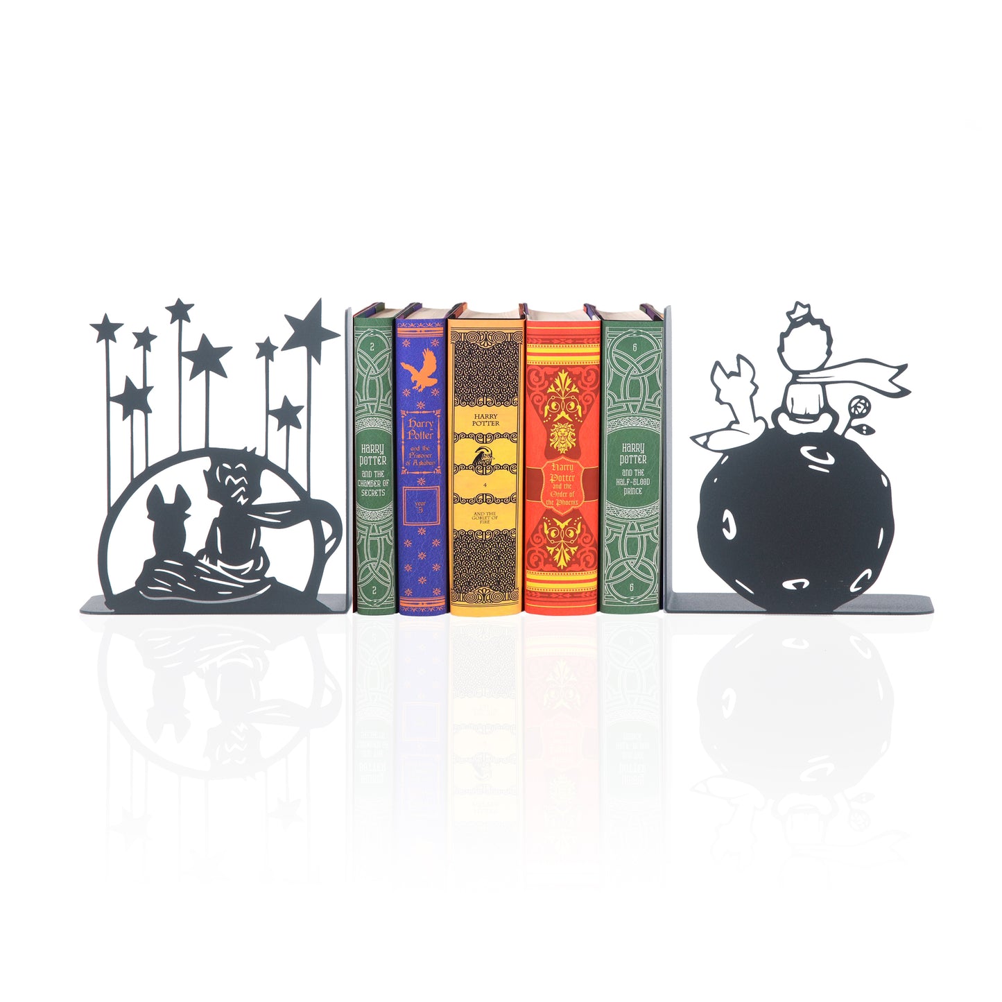 The Little Prince Bookend, Fairy Tale Hero Bookend, Cartoon Metal Bookends, The Little Prince, and His Rose Book Supports for Kids, Super Heroes Book Stands, Gift for Kids, Stars Book Ends