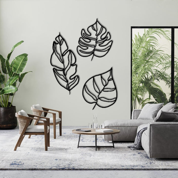 Tropical Palm Leaves Metal Wall Decor