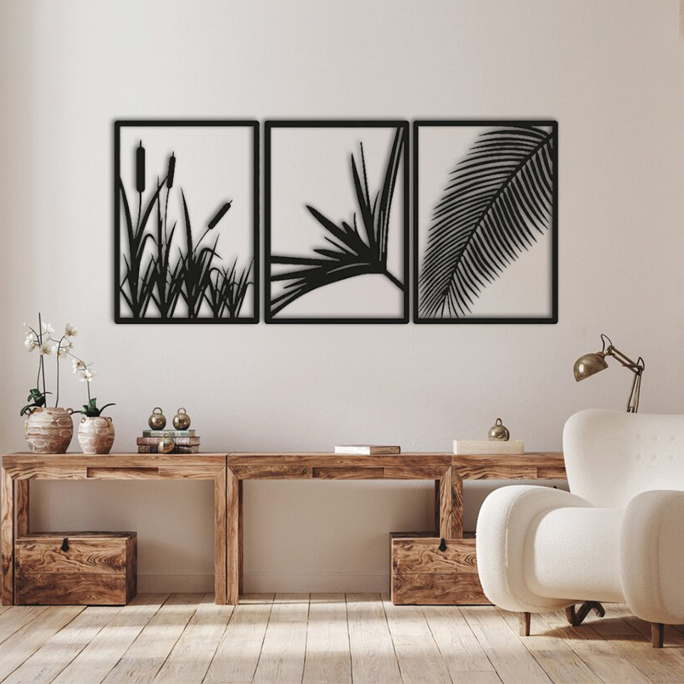 Plant and Leaves Wall Decor