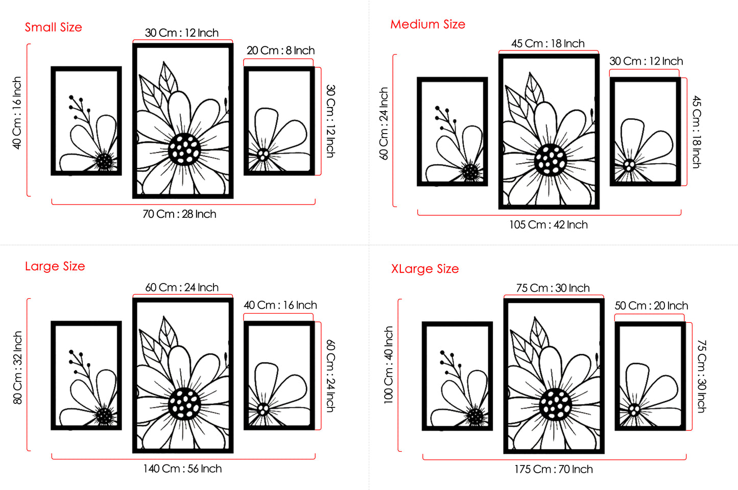 Daisy Flowers Metal Wall Decorations