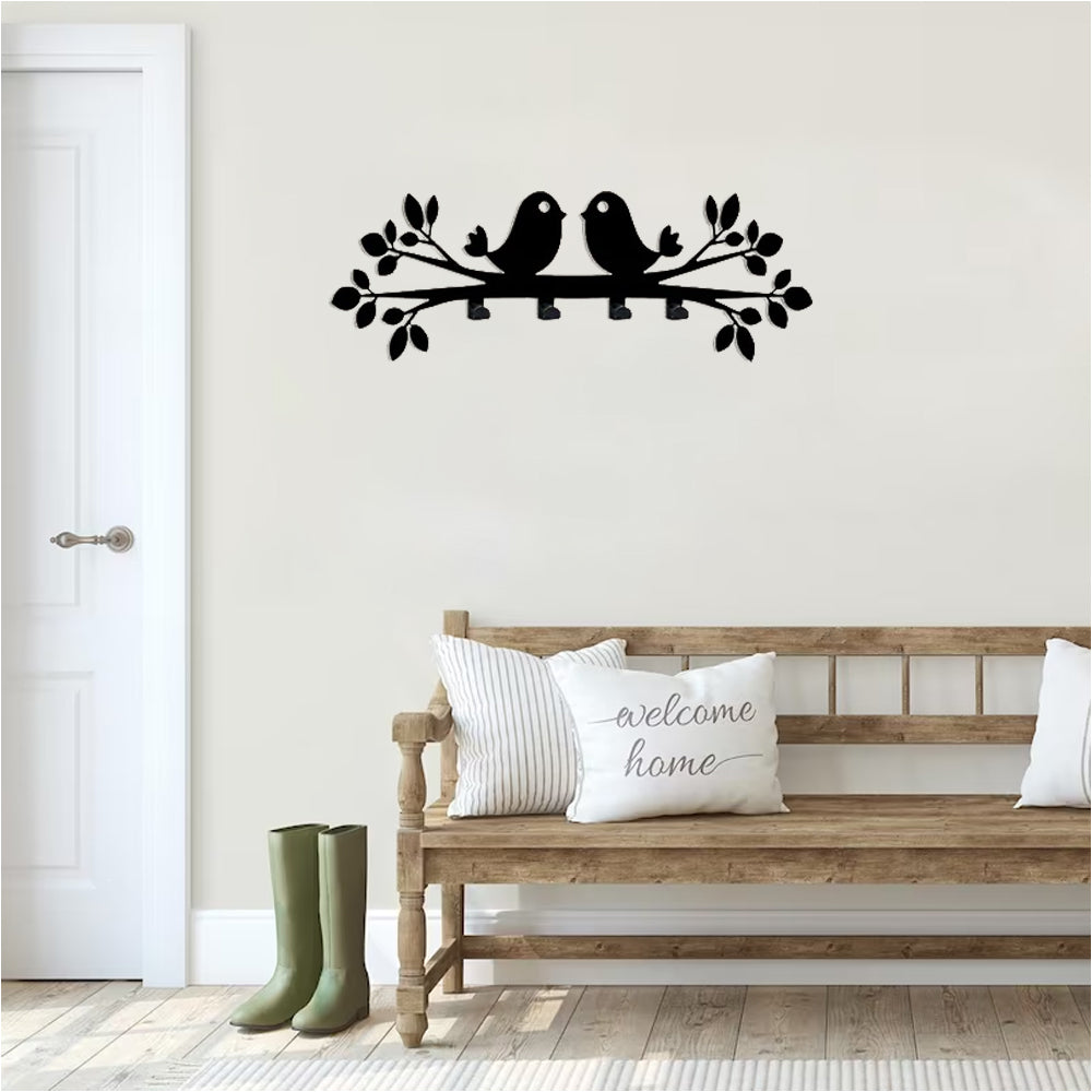 Romantic Birds in Love Wall Holder, Coat Rack