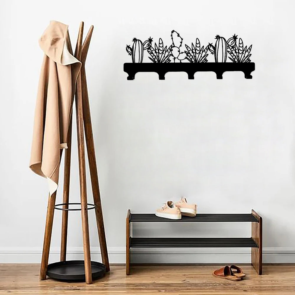 Cactus Plants Wall Hanging Rack, Clothes Hanger