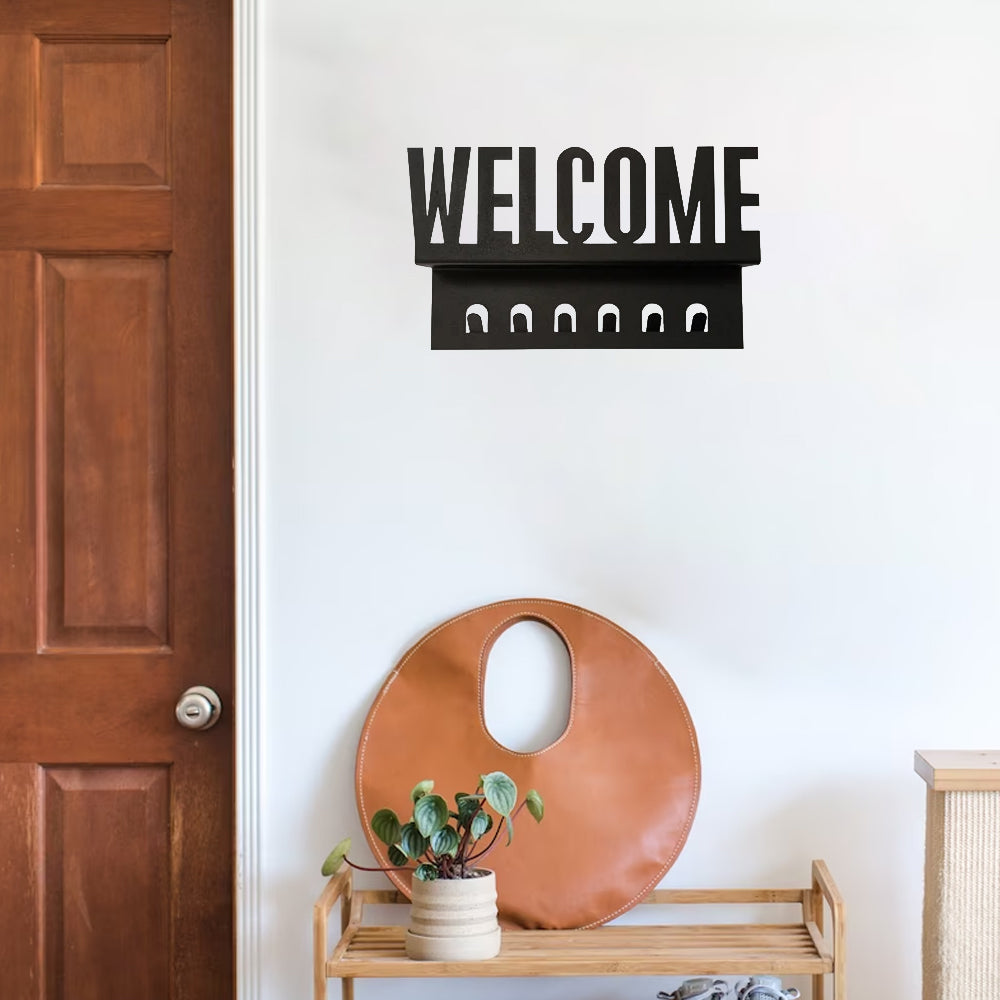 Welcome Wall Clothes Rack, Metal Coat Hangers