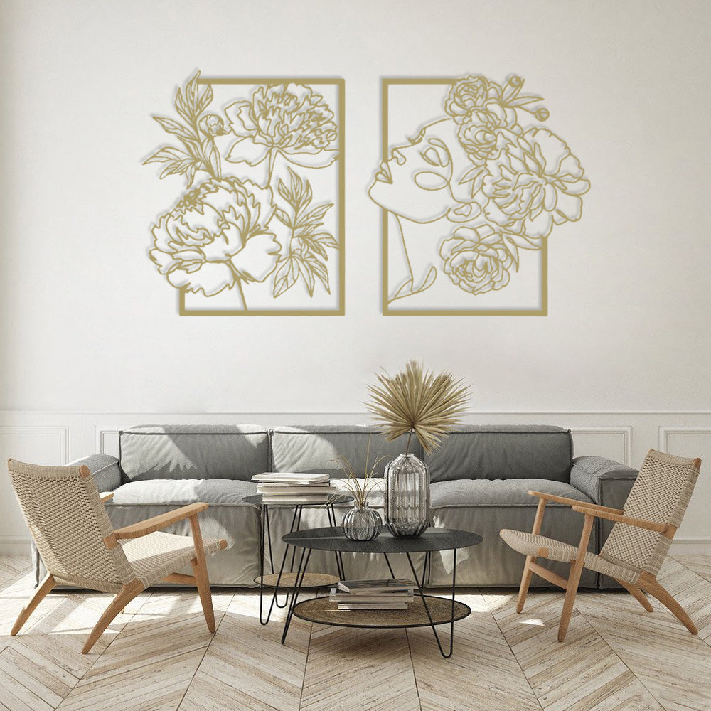 Flower and Woman Wall Decor