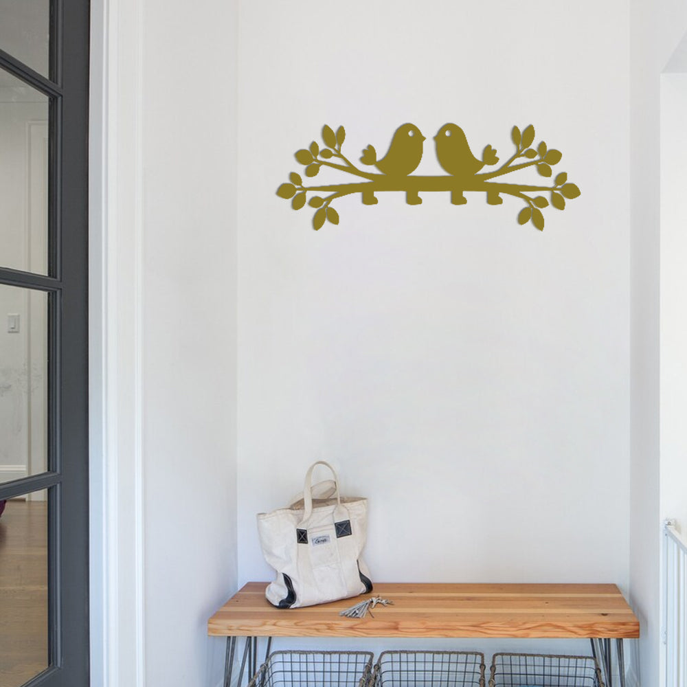 Romantic Birds in Love Wall Holder, Coat Rack
