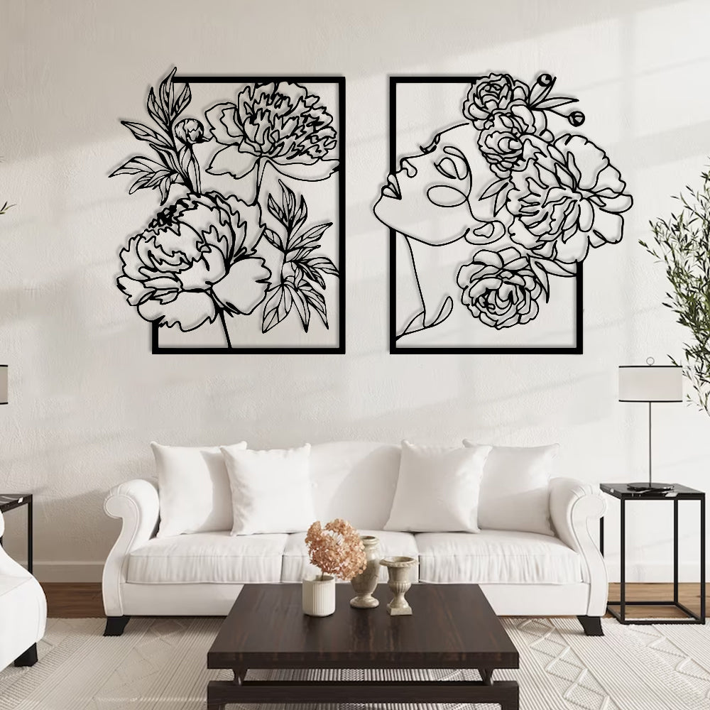 Flower and Woman Wall Decor