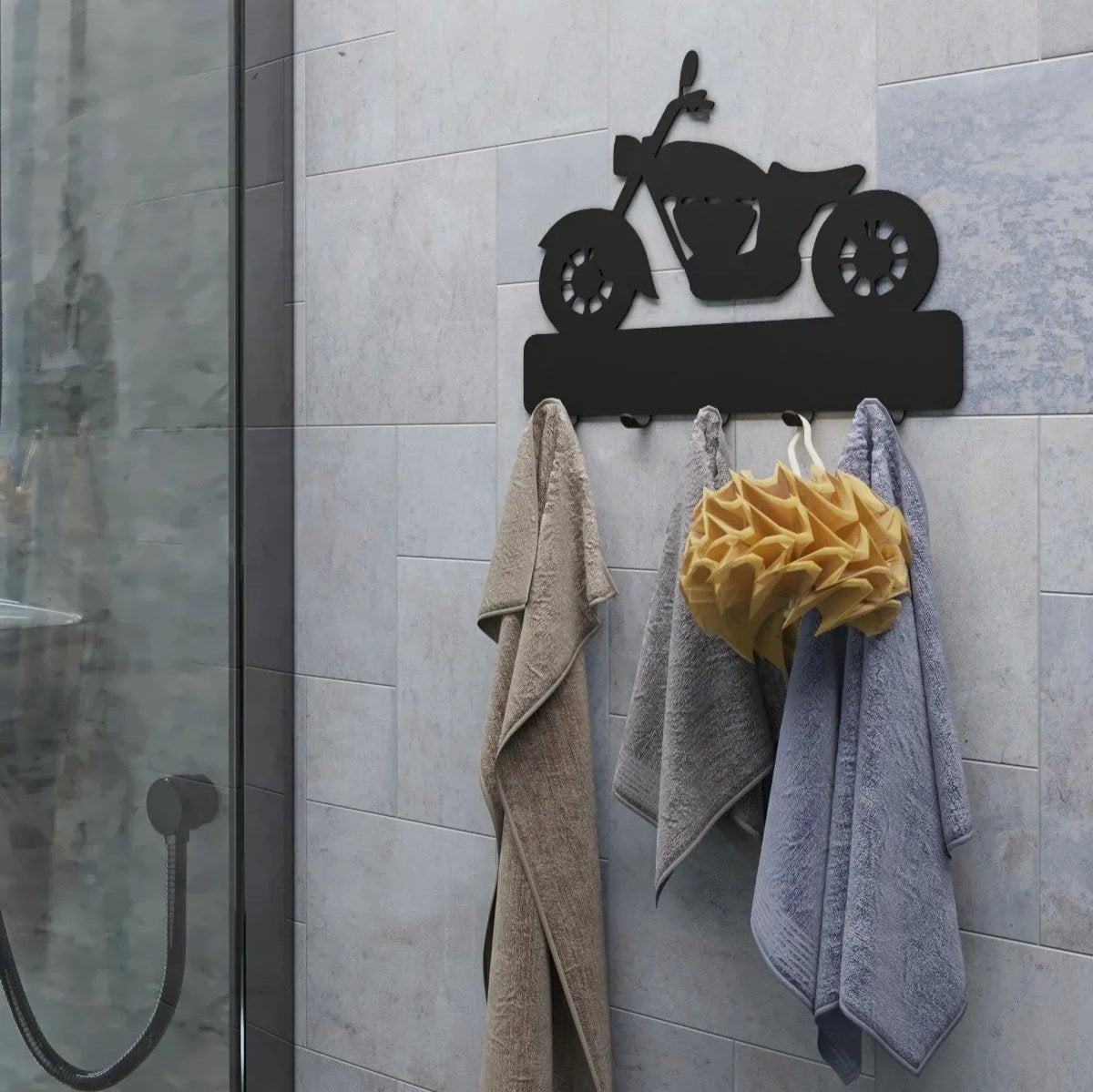 Motorcycle Figured Bathroom Towel Rack, Towel Wall Hanger