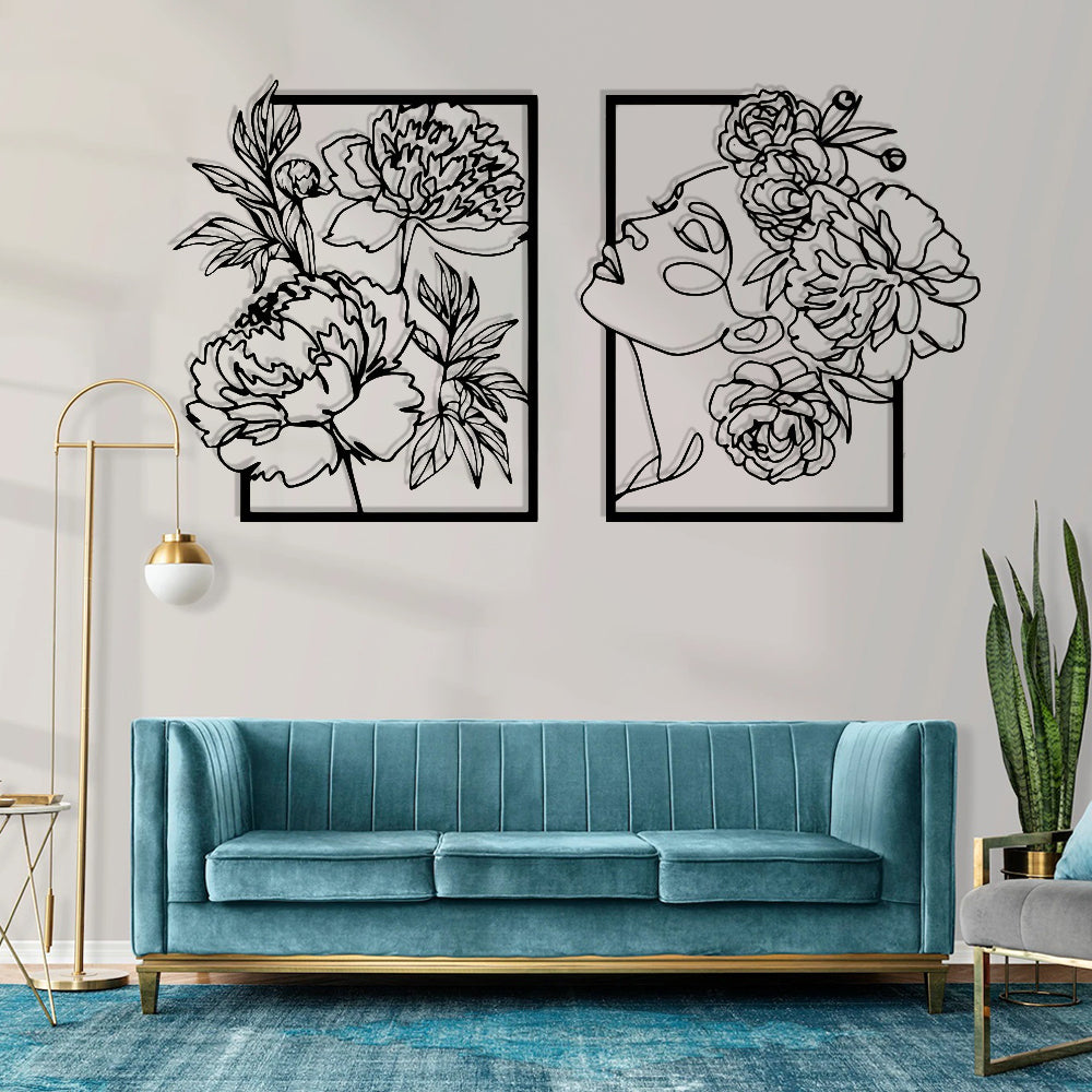 Flower and Woman Wall Decor