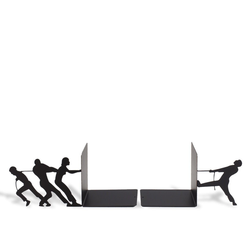 Conflict of Power Themed Metal Book Holder, Clash of Ideas Book Support