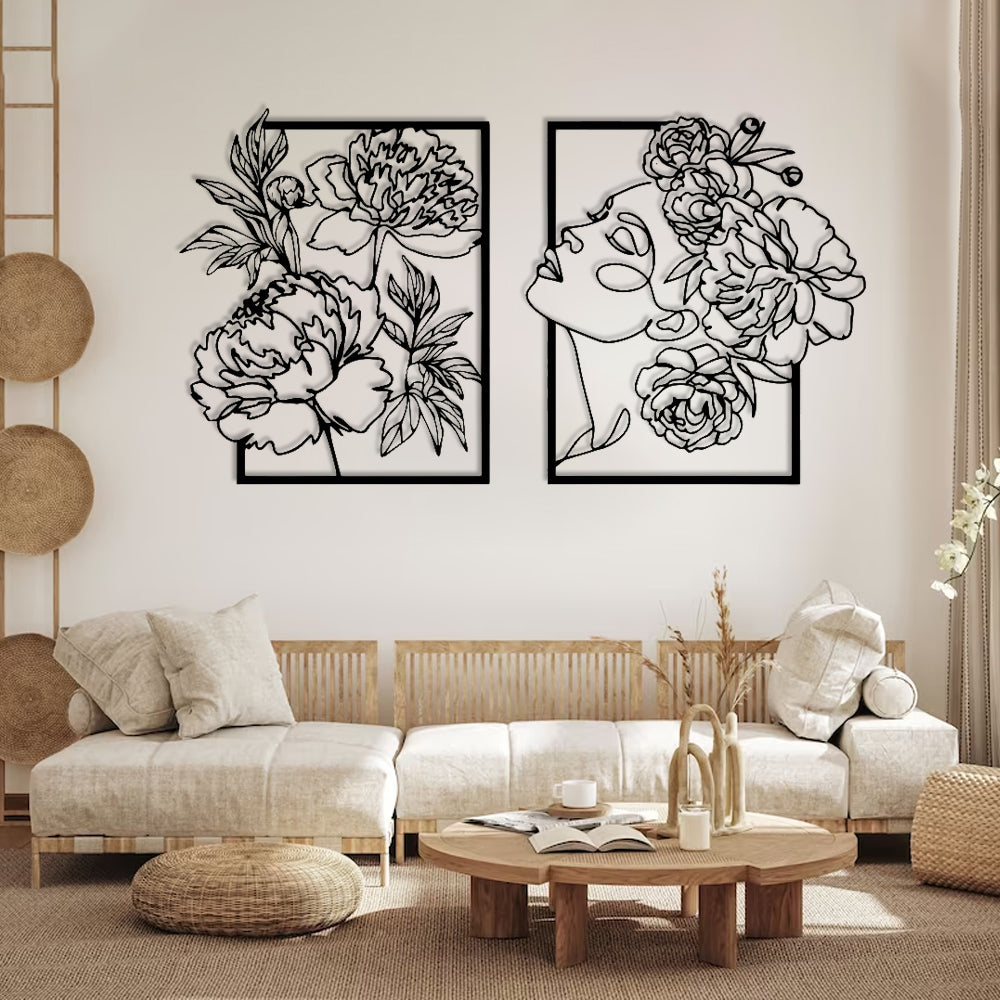 Flower and Woman Wall Decor