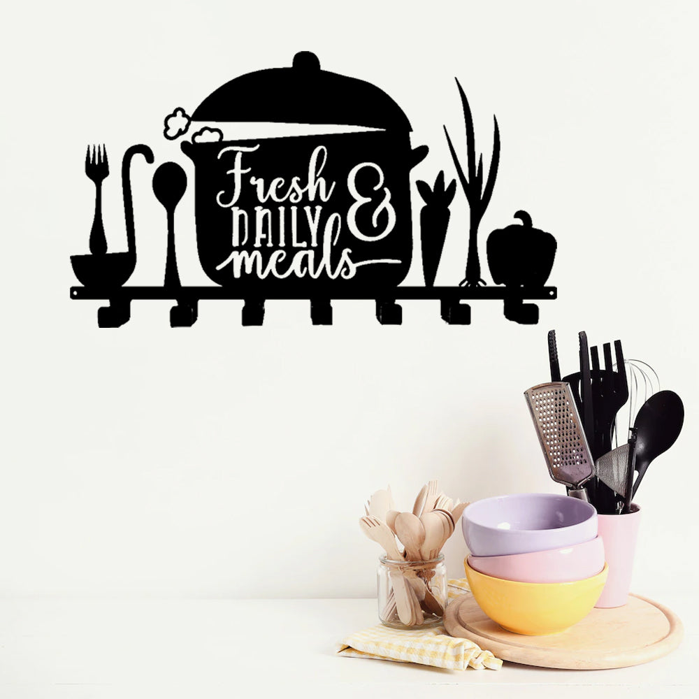 Fresh Daily Meals Kitchen Wall Hooks