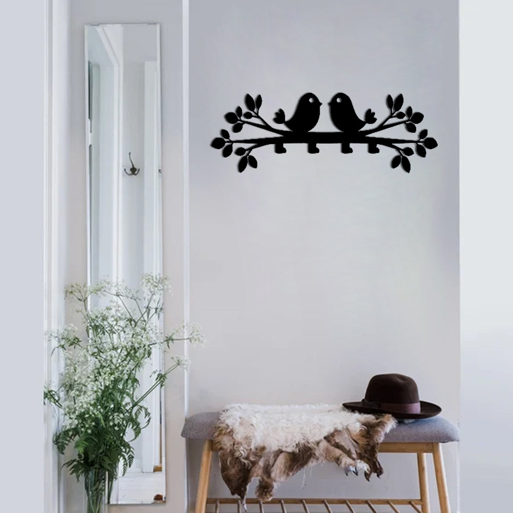 Romantic Birds in Love Wall Holder, Coat Rack