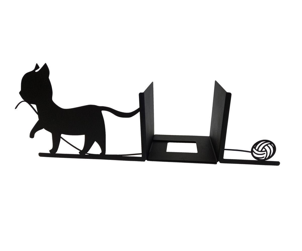 Naughty Cat Figurine Bookend Playing with String