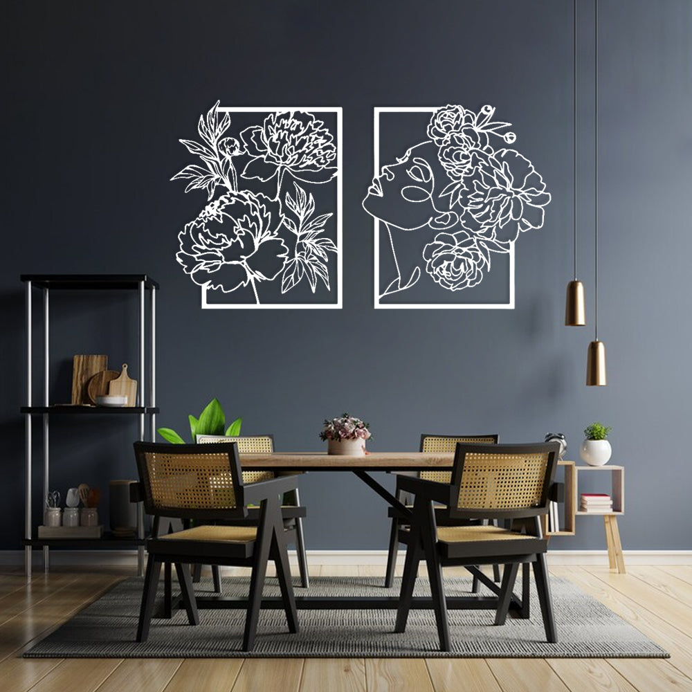 Flower and Woman Wall Decor