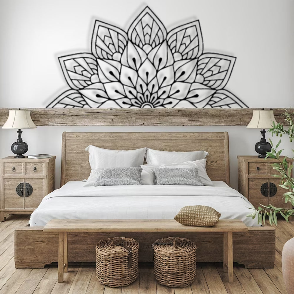 Mandala Patterned Metal Headboards