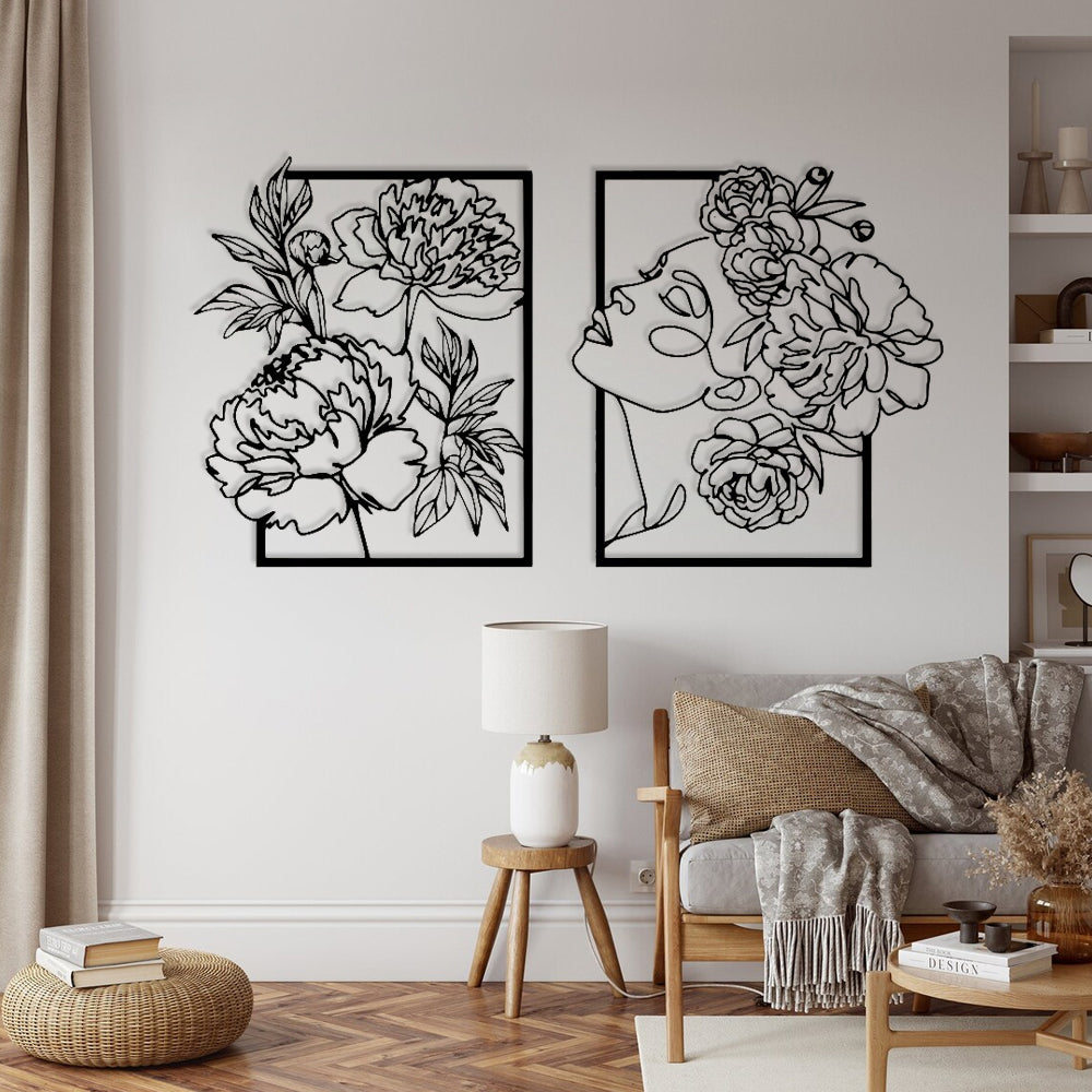 Flower and Woman Wall Decor