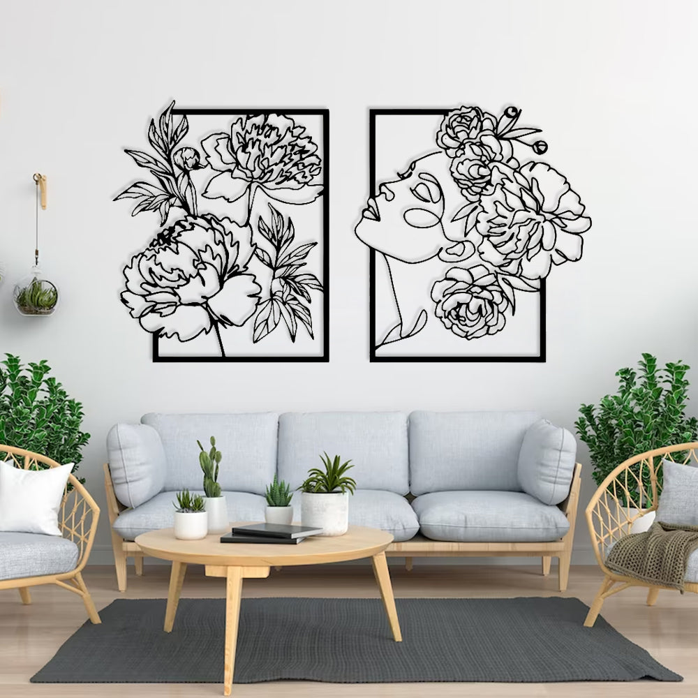 Flower and Woman Wall Decor