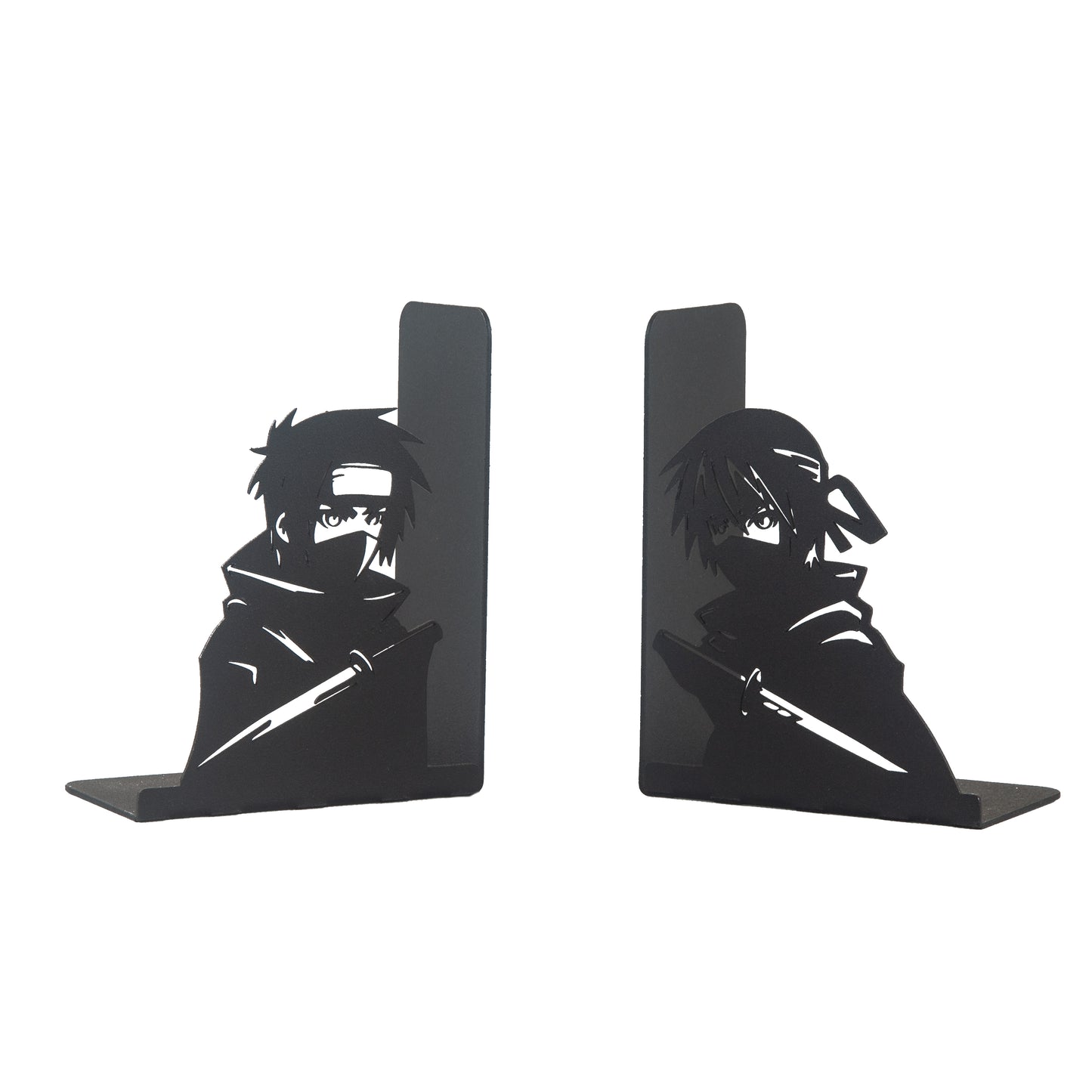 Anime Heroes Silhouette Bookends, Manga Theme Decorative Book Holders, Kids Room Decor, Cartoon Theme Bookends, for Kids, Bookends with Ninja Anime Heroes Silhouettes, Bookends for Kids