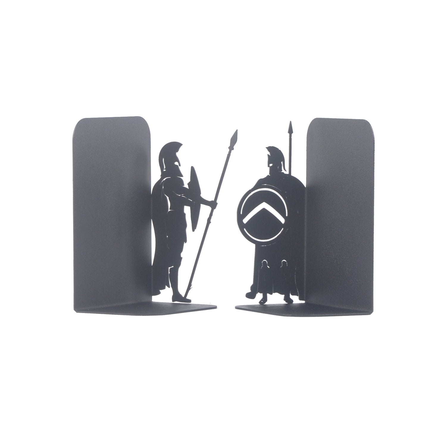 Spartan Guards Bookends, 300 Spartans Book Ends, Shields and Warriors Book Stand, Greek Mythology Themed Bookends, Decorative Medieval Themed Metal Book Holders, Soldiers Vibes, Gift for Kids