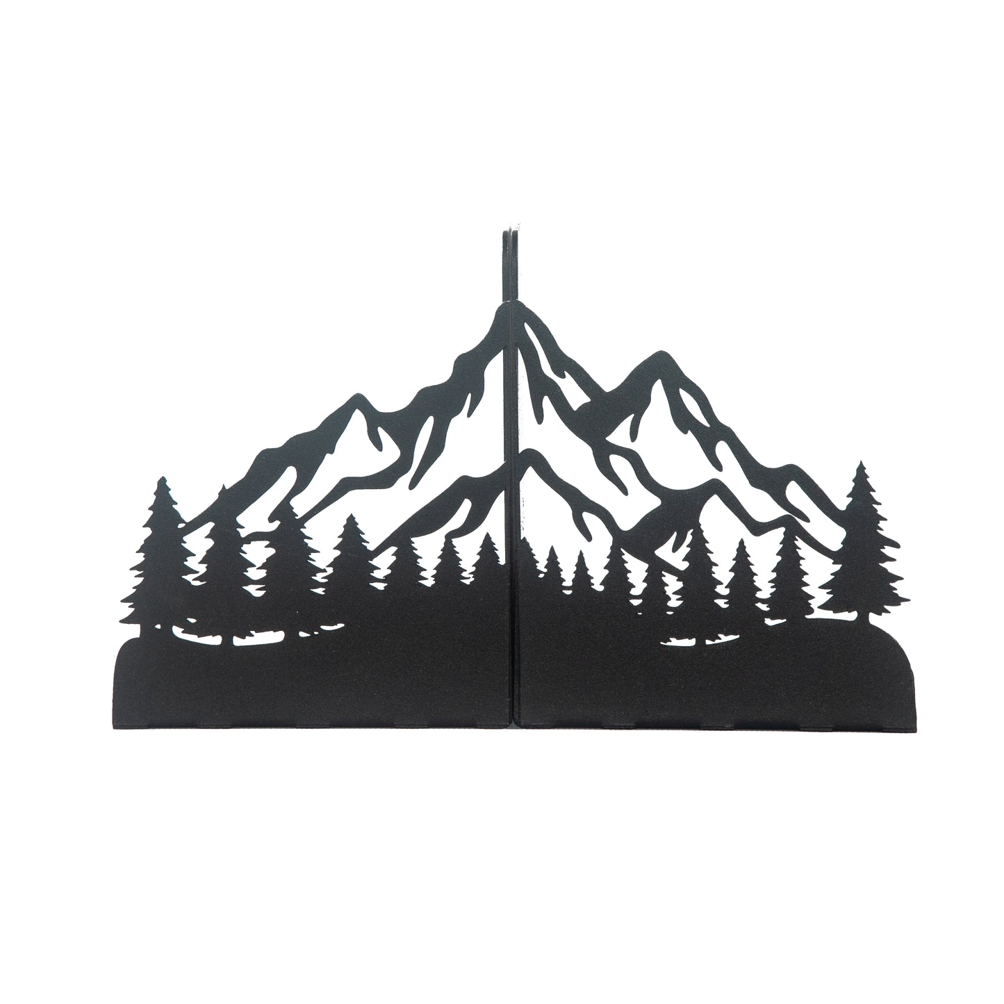 Decorative Mountain Silhouette Metal Bookends, Landscape Design, Forest Theme Book End, Mountain View Metal Bookends, Landscape Bookend, Forest Silhouette Book Holder, Tree Figured Bookend