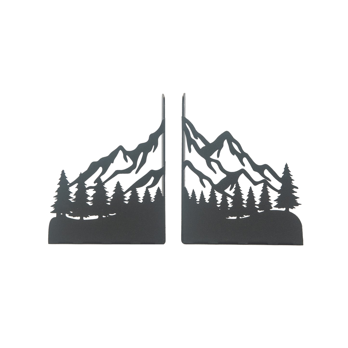 Decorative Mountain Silhouette Metal Bookends, Landscape Design, Forest Theme Book End, Mountain View Metal Bookends, Landscape Bookend, Forest Silhouette Book Holder, Tree Figured Bookend