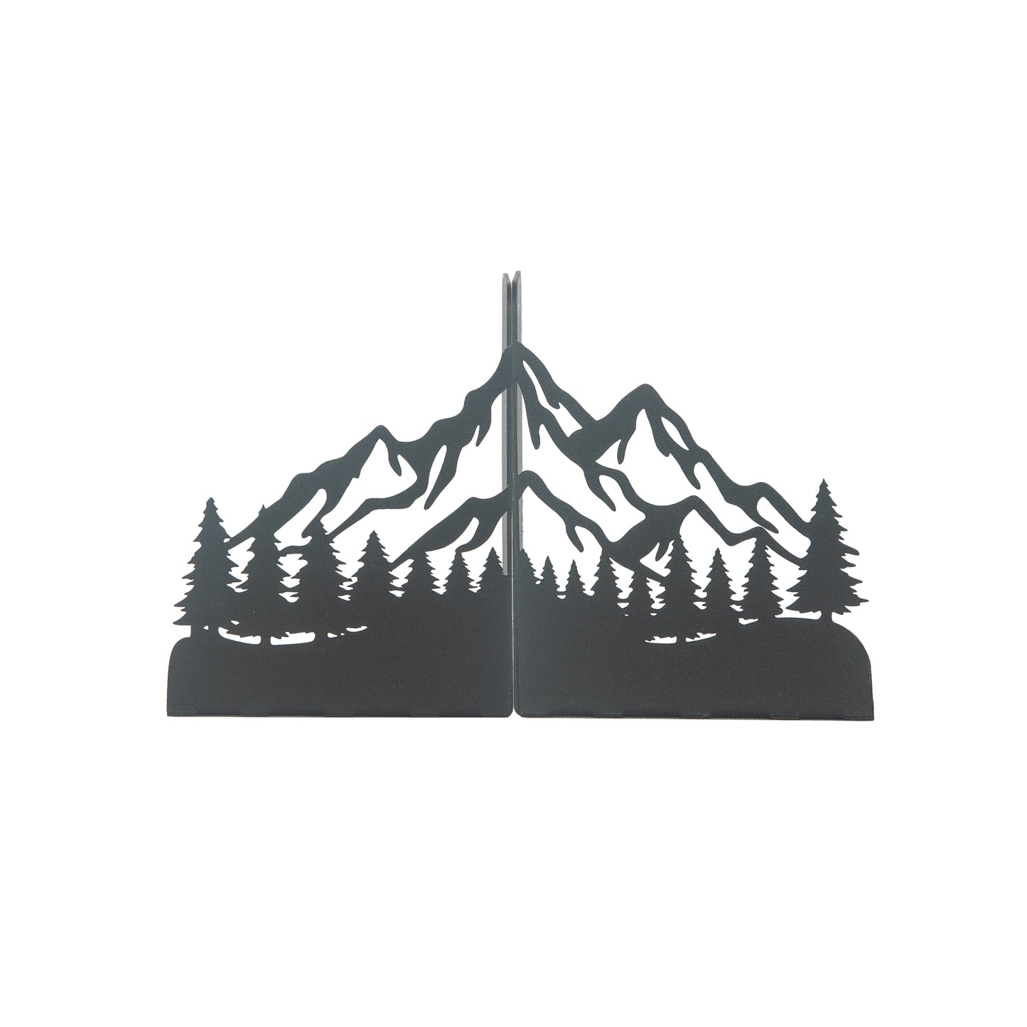 Decorative Mountain Silhouette Metal Bookends, Landscape Design, Forest Theme Book End, Mountain View Metal Bookends, Landscape Bookend, Forest Silhouette Book Holder, Tree Figured Bookend