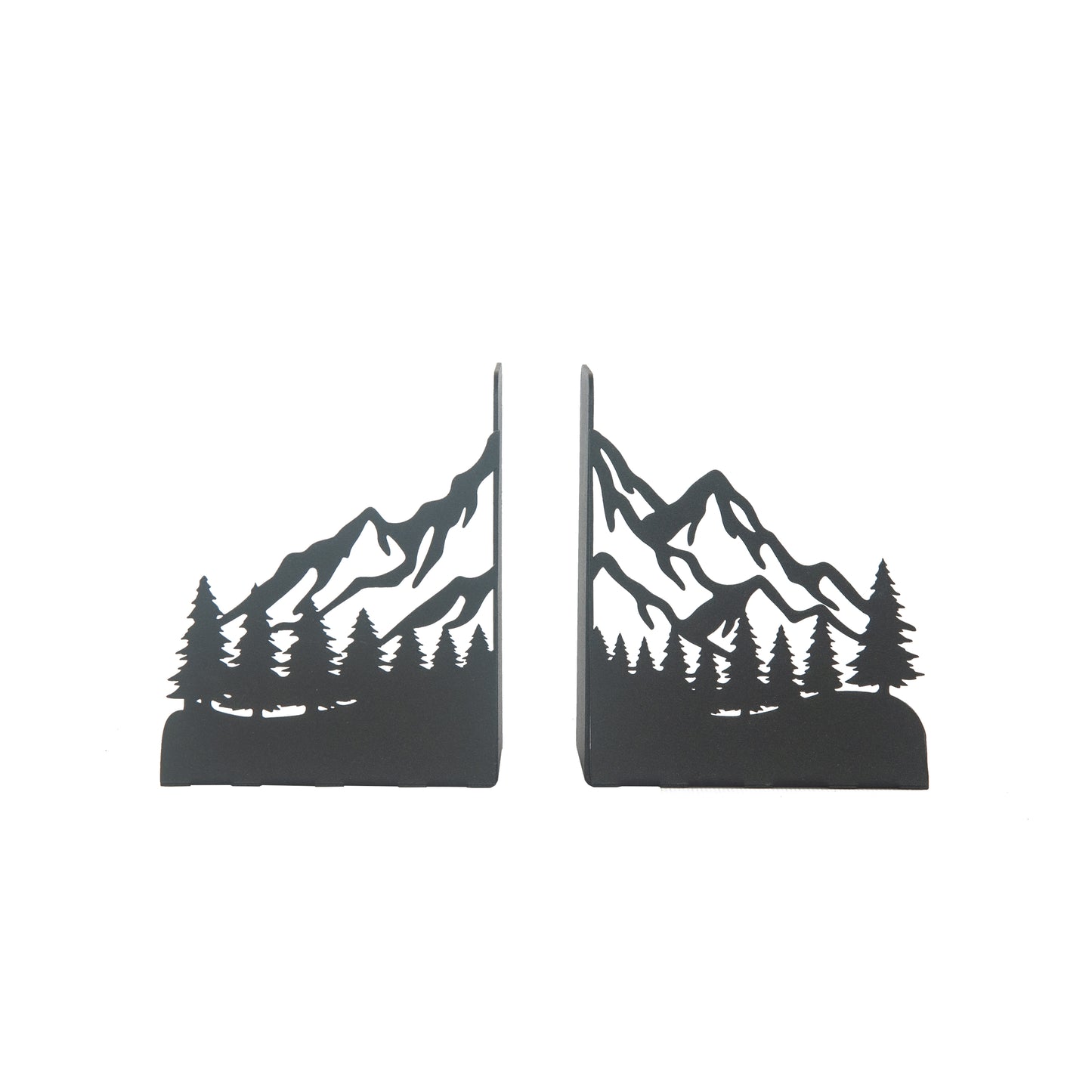 Decorative Mountain Silhouette Metal Bookends, Landscape Design, Forest Theme Book End, Mountain View Metal Bookends, Landscape Bookend, Forest Silhouette Book Holder, Tree Figured Bookend