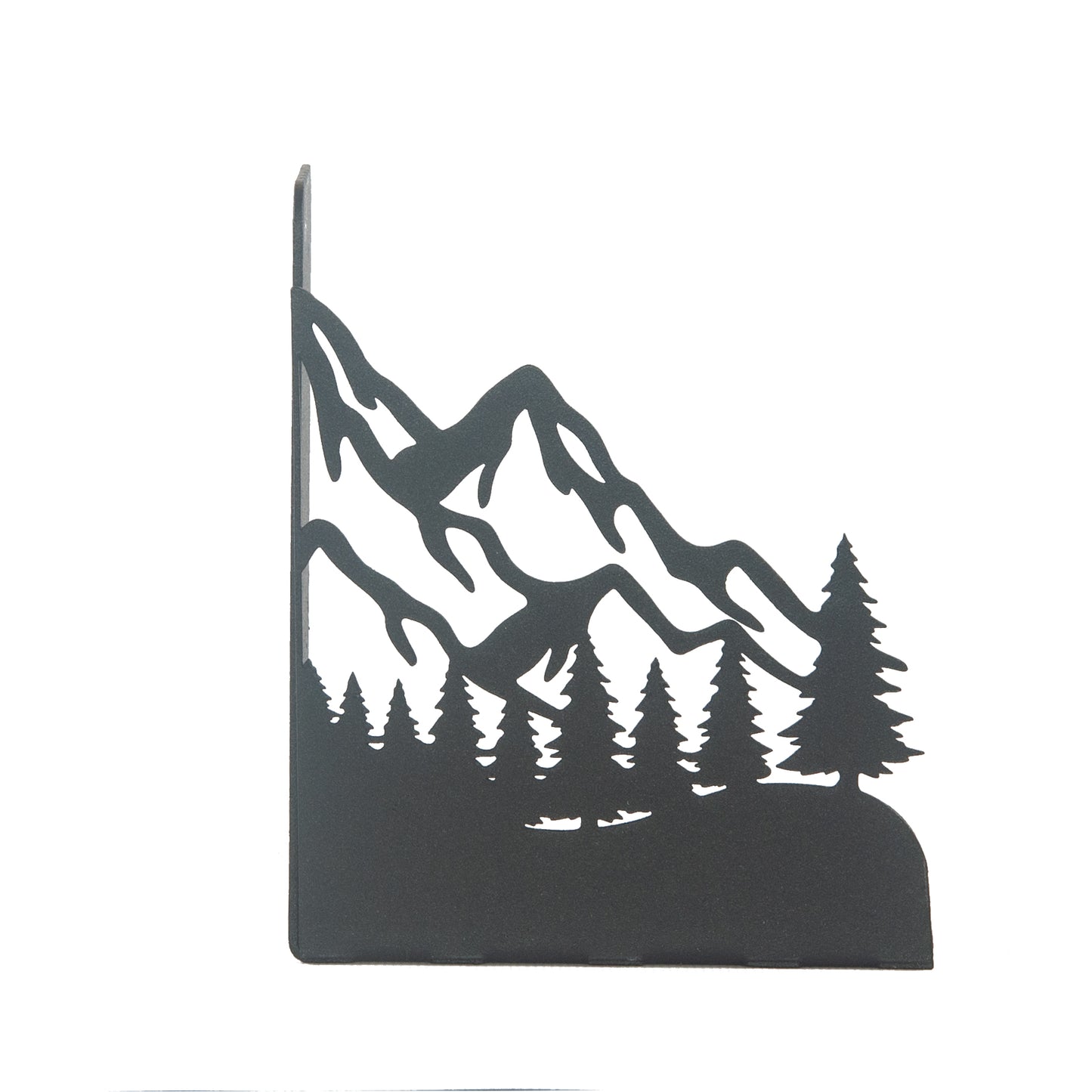 Decorative Mountain Silhouette Metal Bookends, Landscape Design, Forest Theme Book End, Mountain View Metal Bookends, Landscape Bookend, Forest Silhouette Book Holder, Tree Figured Bookend