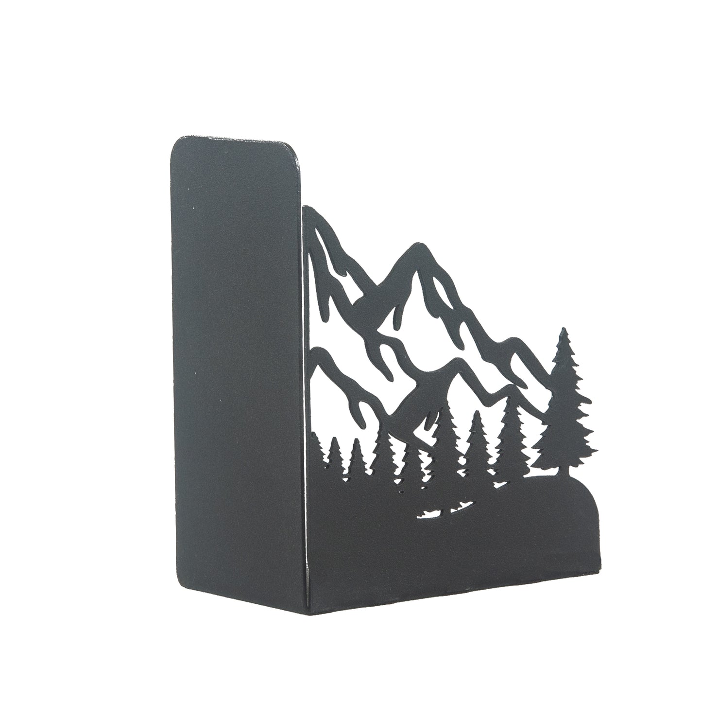 Decorative Mountain Silhouette Metal Bookends, Landscape Design, Forest Theme Book End, Mountain View Metal Bookends, Landscape Bookend, Forest Silhouette Book Holder, Tree Figured Bookend