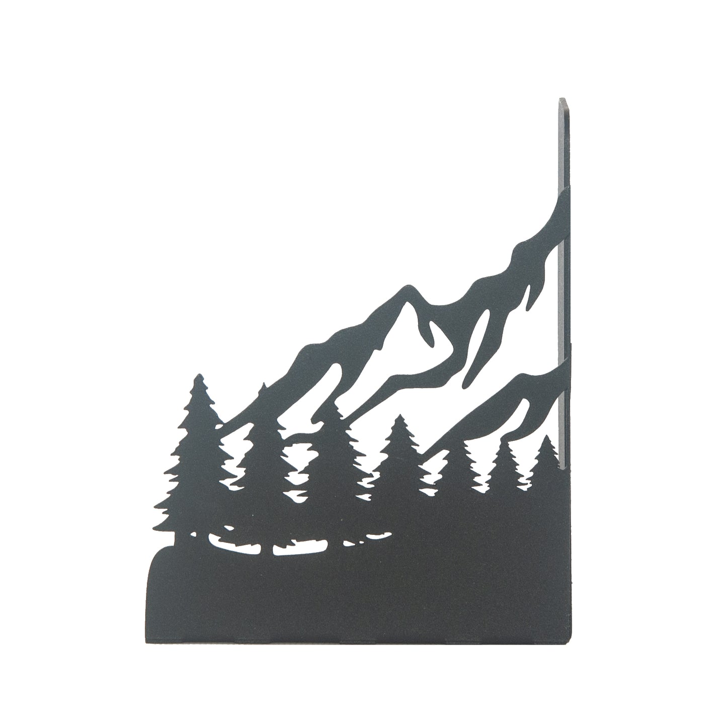 Decorative Mountain Silhouette Metal Bookends, Landscape Design, Forest Theme Book End, Mountain View Metal Bookends, Landscape Bookend, Forest Silhouette Book Holder, Tree Figured Bookend