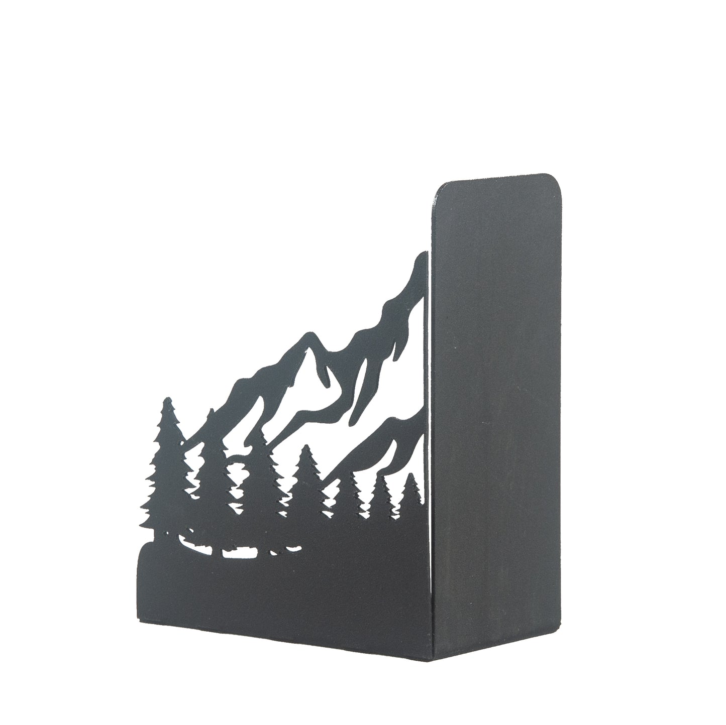 Decorative Mountain Silhouette Metal Bookends, Landscape Design, Forest Theme Book End, Mountain View Metal Bookends, Landscape Bookend, Forest Silhouette Book Holder, Tree Figured Bookend